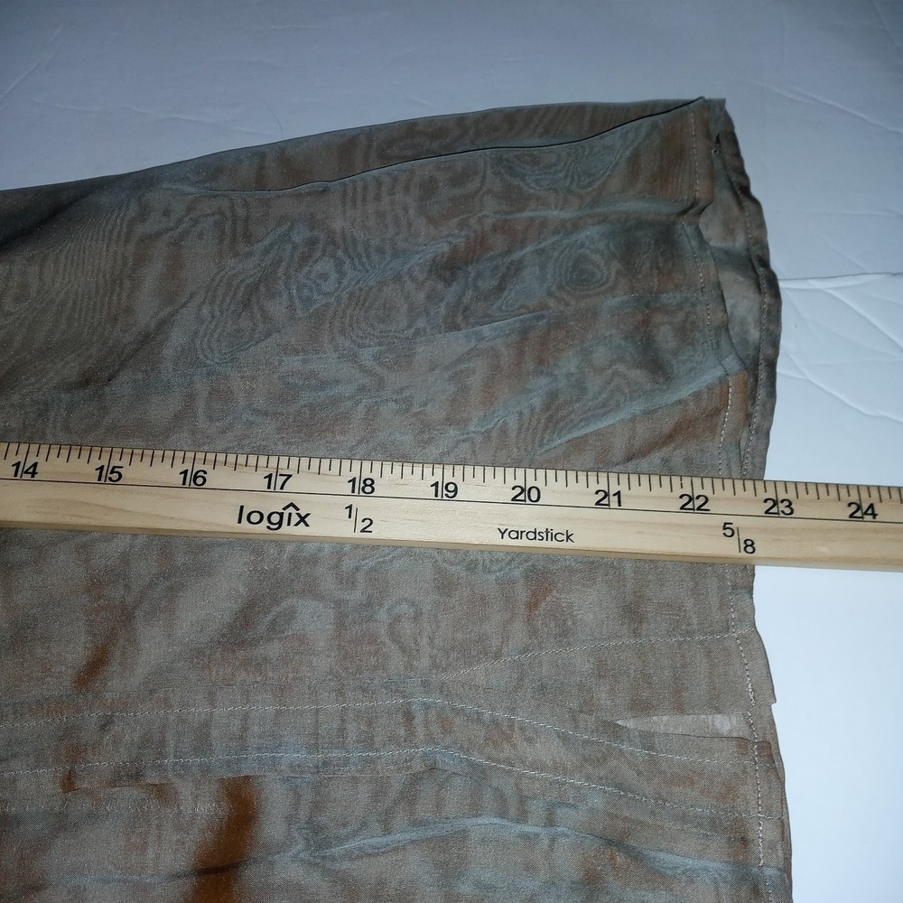 DKNY Sz 8 Silk Semi Sheer Blouse snaps   Fitted Irridescent originally MSRP$295 - Picture 8 of 9